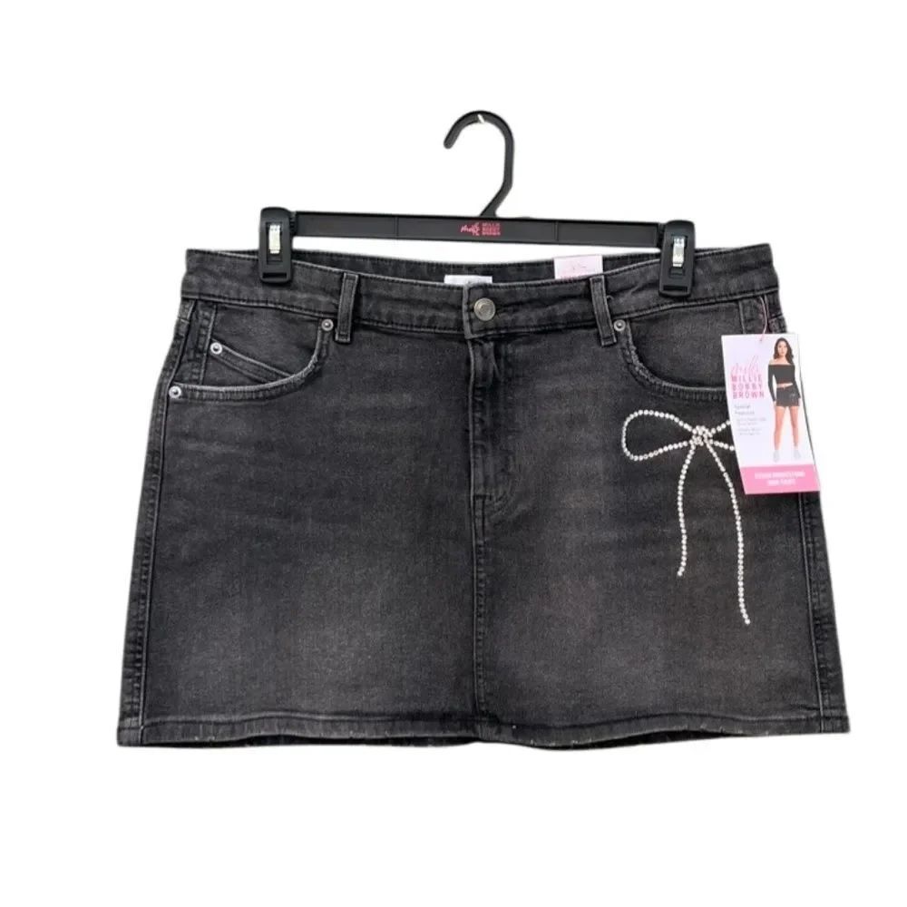 Women's Denim Mini Skirt With Rhinestones Size 10
